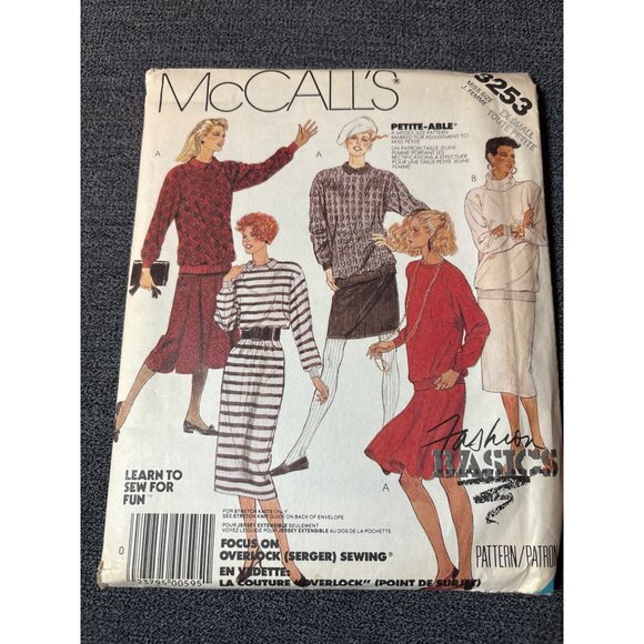 McCalls 3253 1987 Sewing Pattern For Misses Dress XSmall 80s - Picture 5 of 5